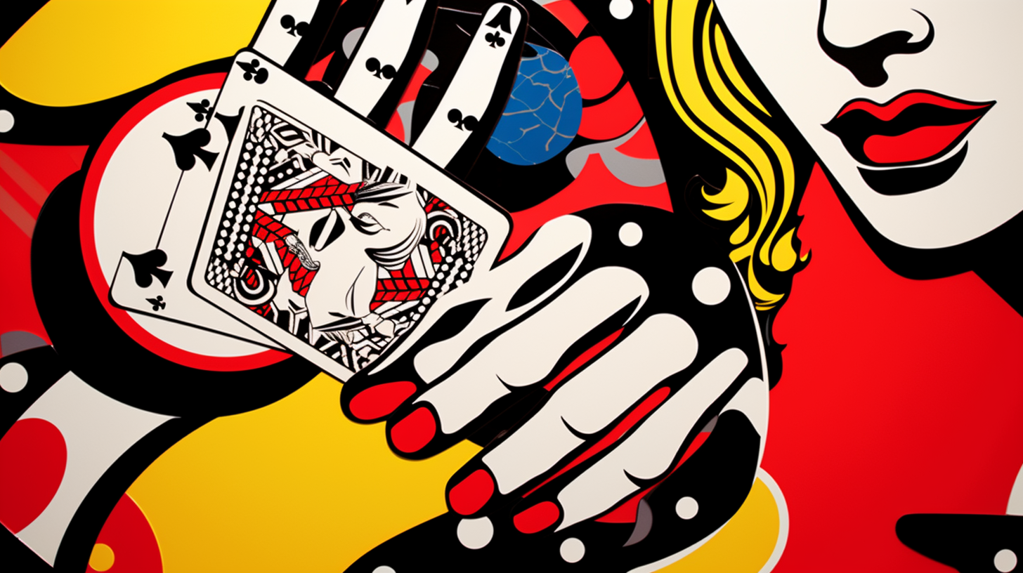 About the post: Images are generative AI-created. Prompt: Royal flush poker hand, style of Roy Lichtenstein Tool: Midjourney.